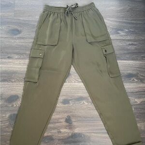 Forever 21 Green Cargo Pants with Elastic Waistband
